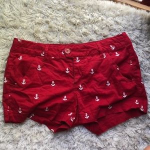 Red preppy shorts